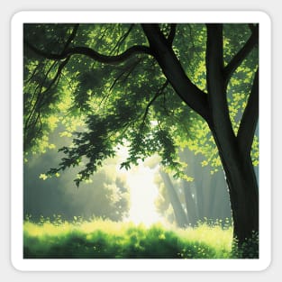 Sunlight Streaming Through the Branches of an Oak Tree Sticker